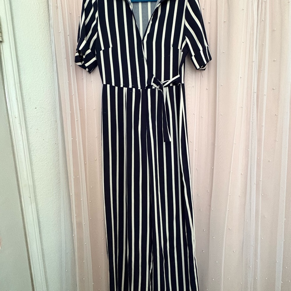 Charlotte Russe Black and White Striped Maxi Dress